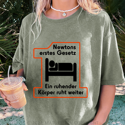Maturelion Newtons Erstes Gesetz Damen Gewaschene Vintage T-Shirt