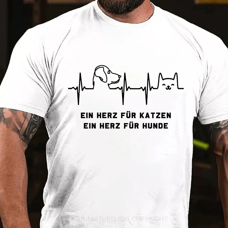 Ein Herz für Katzen Ein Herz für Hunde T-Shirt