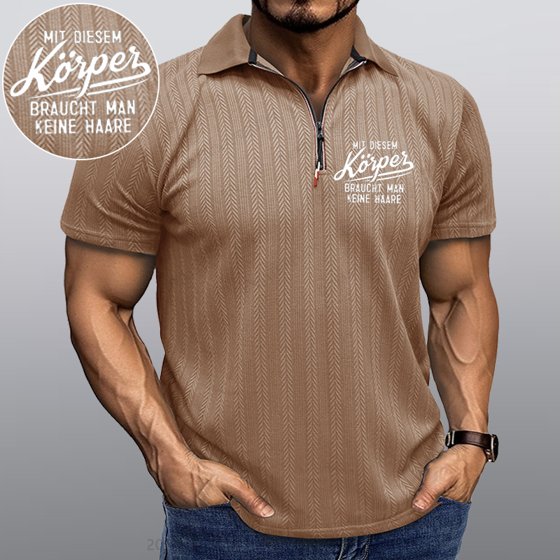 Maturelion Mit diesem Körper braucht man keine Haare Kragen T-Shirt