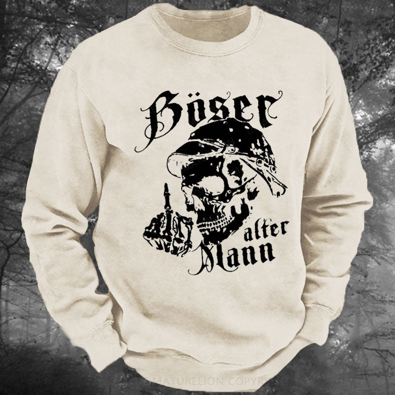 Böser Alter Mann Gewaschenes Sweatshirt