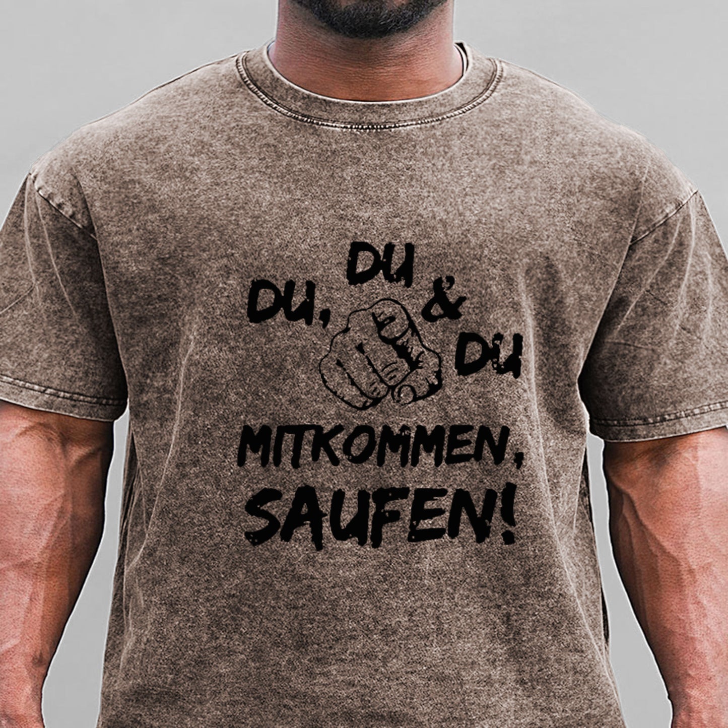 Du Du Du Mitkommen Saufen Gewaschene Vintage T-Shirt