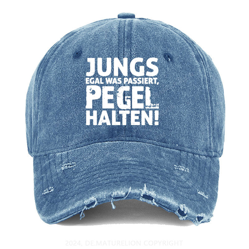 Jungs Egal Was Passiert Pegel Halten Gewaschene Vintage Cap