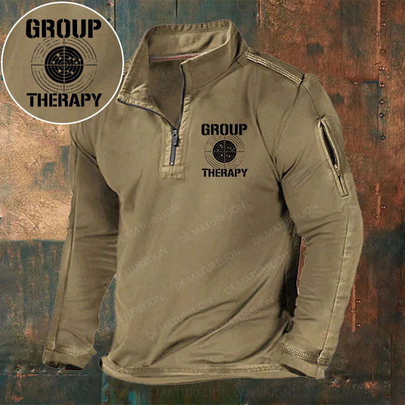 Gruppe Therapie Stehkragen Reißverschluss Polo Shirt