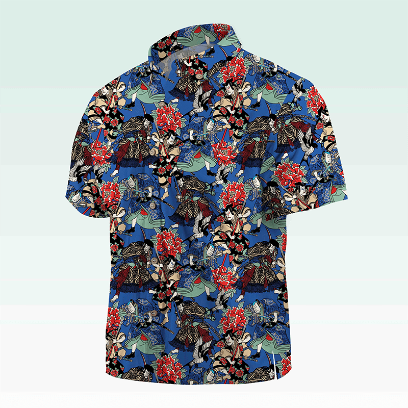 Maturelion Hawaiian Shirt Koi Fische und Wellen Hawaiian Shirt