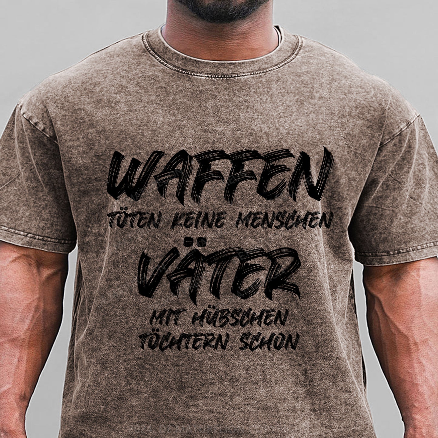 Waffen töten keine Menschen, Väter mit hübschen Töchtern schon Gewaschene Vintage T-Shirt