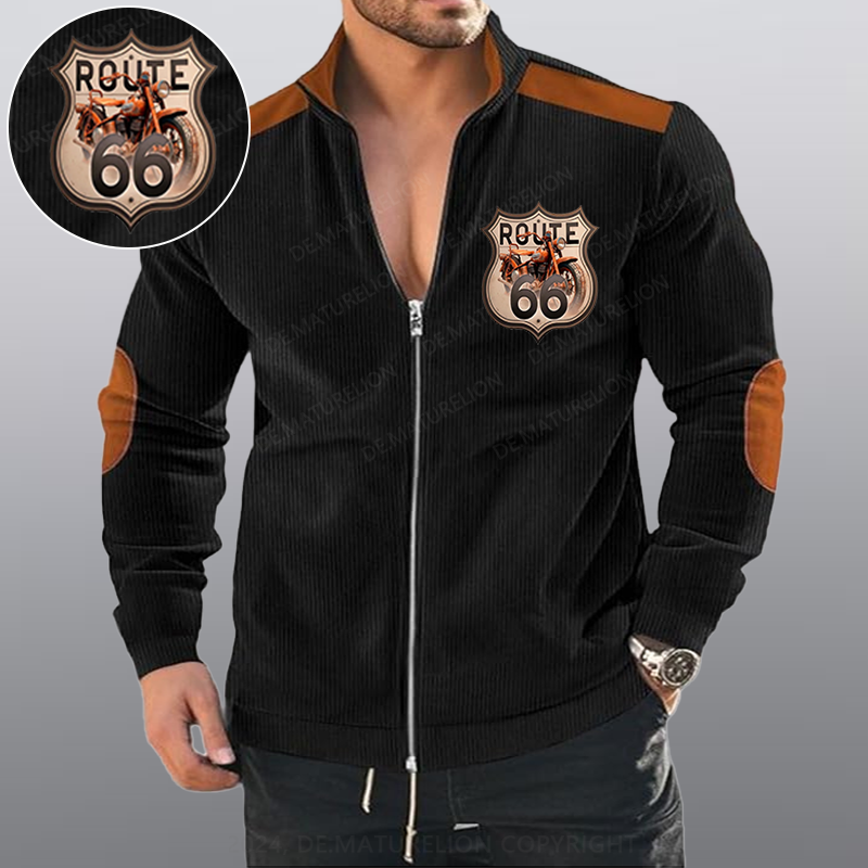 Maturelion Route 66 Motorrad Reißverschluss Jacke