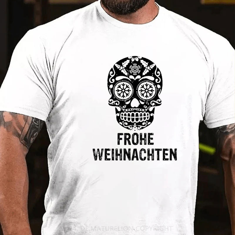 Frohe Weihnachten Schädel T-Shirt