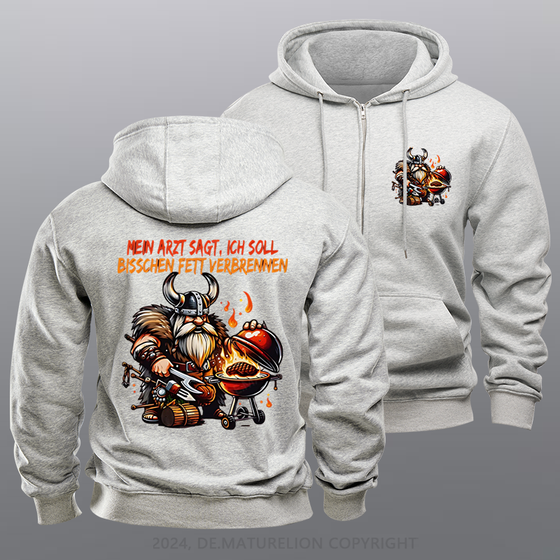 Maturelion Grill Meister Reißverschluss Hoodie