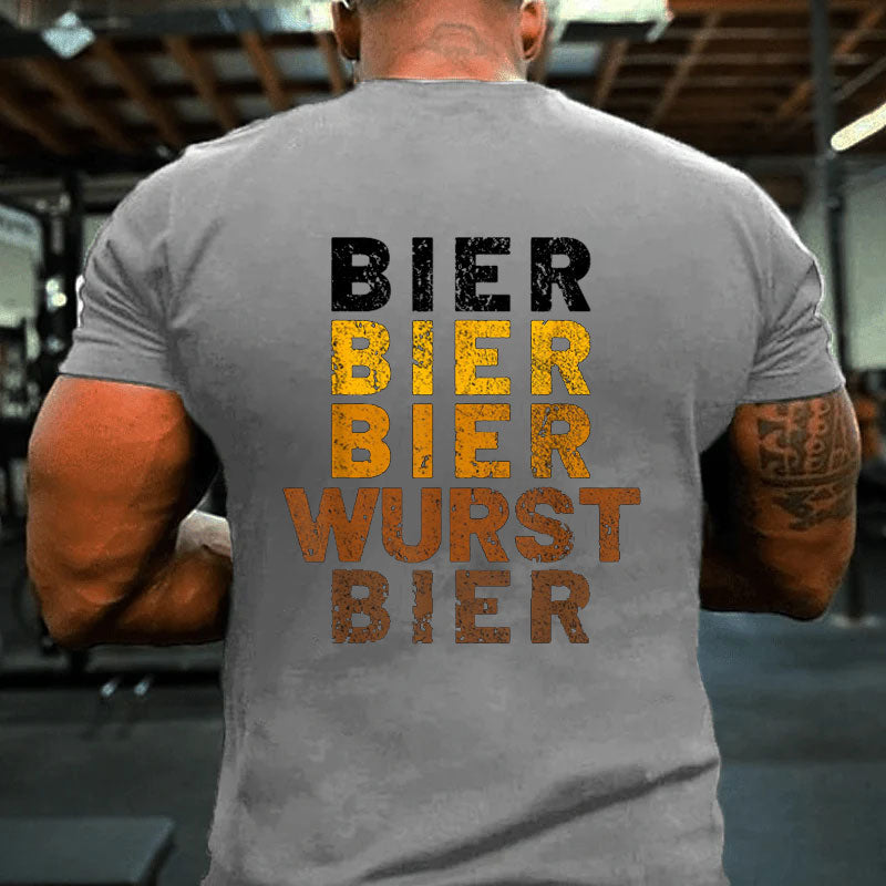 Bier und Wurst für Bierliebhaber Biertrinker T-Shirt