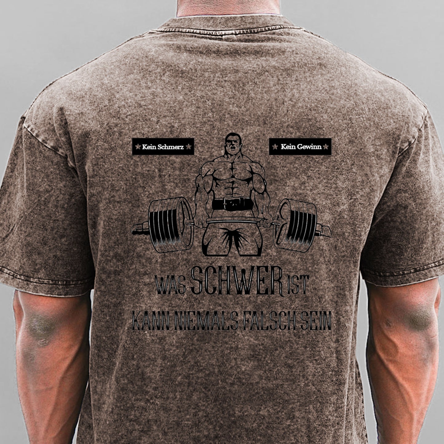 Gym Fitness Training Gewaschene Vintage T-Shirt