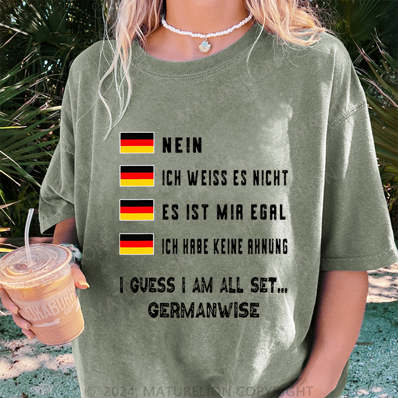 Maturelion Egal Und Keine Ahnung Damen Gewaschene Vintage T-Shirt