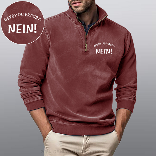 Maturelion Bevor Du Fragst Nein Stehkragen Poloshirt
