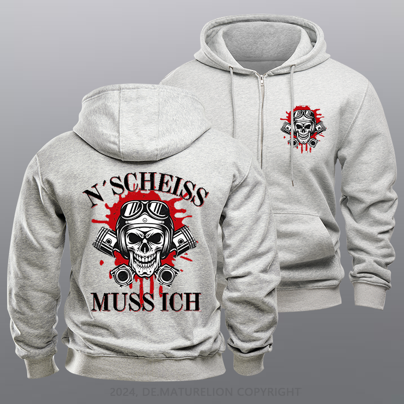 Maturelion N´Scheiß muss ich Reißverschluss Hoodie