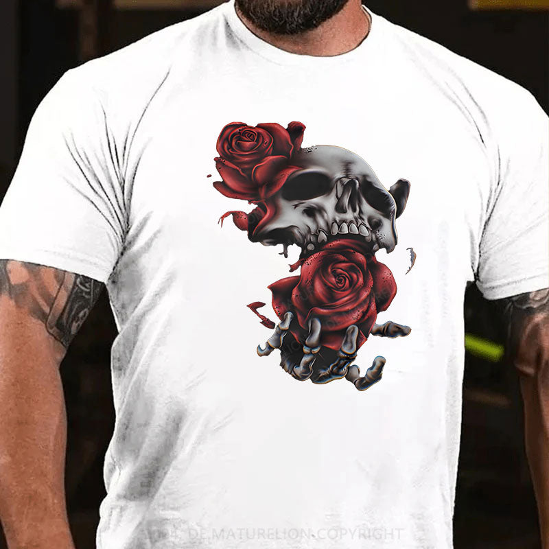 Skeleton Blumen Weihnachten T-Shirt