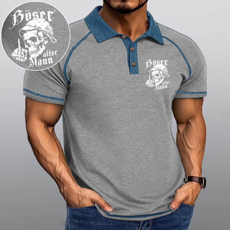 Maturelion Böser Alter Mann Kragen T-Shirt