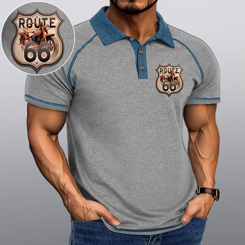 Maturelion Route 66 Kragen T-Shirt