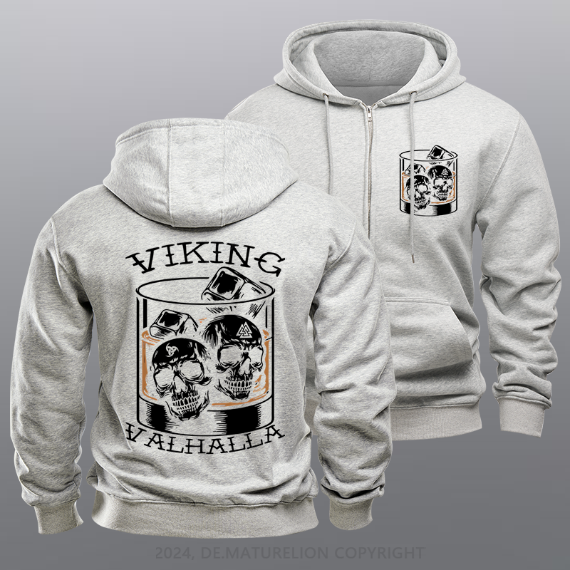 Maturelion Viking Valhalla Reißverschluss Hoodie