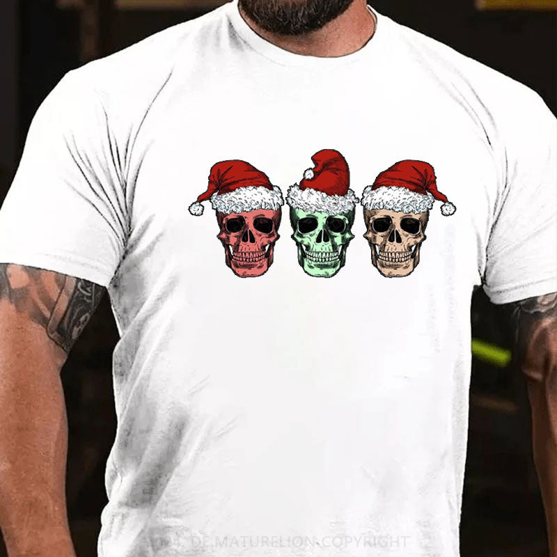 Frohe Weihnachten Schädel T-Shirt