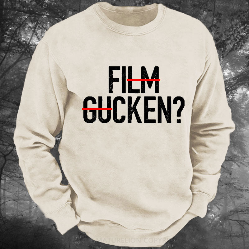 Film Gucken Ficken! Gewaschenes Sweatshirt