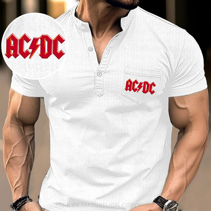 ACDC Rock Band Henley Shirt