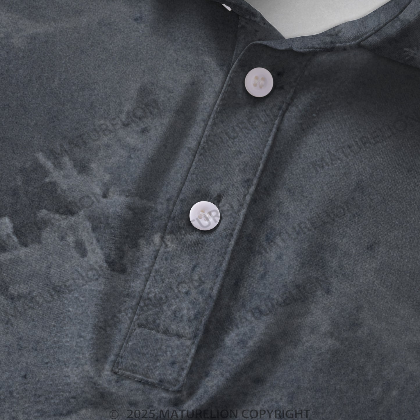 Maturelion Männer Voll-Print Polo Shirt