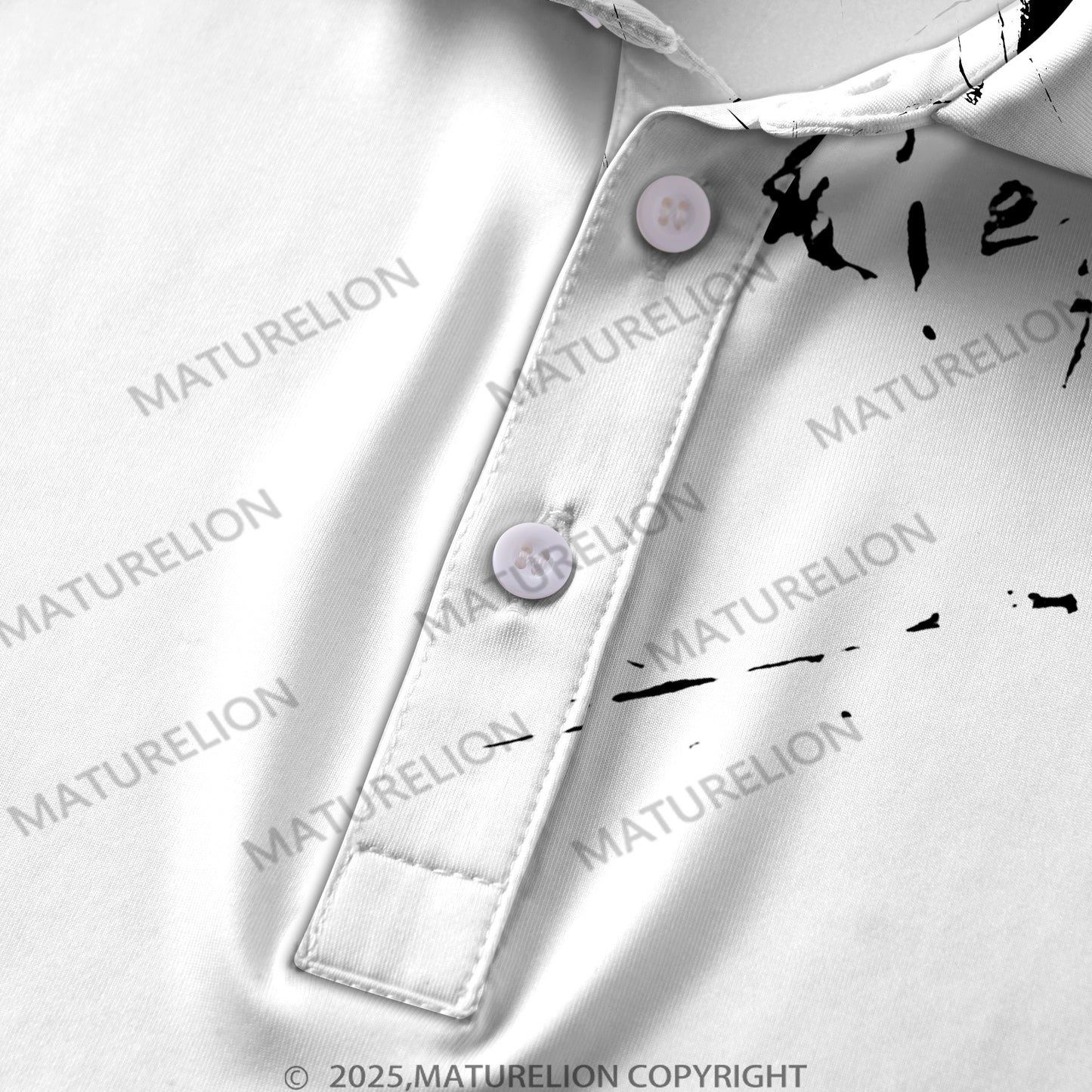 Maturelion Männer Voll-Print Polo Shirt