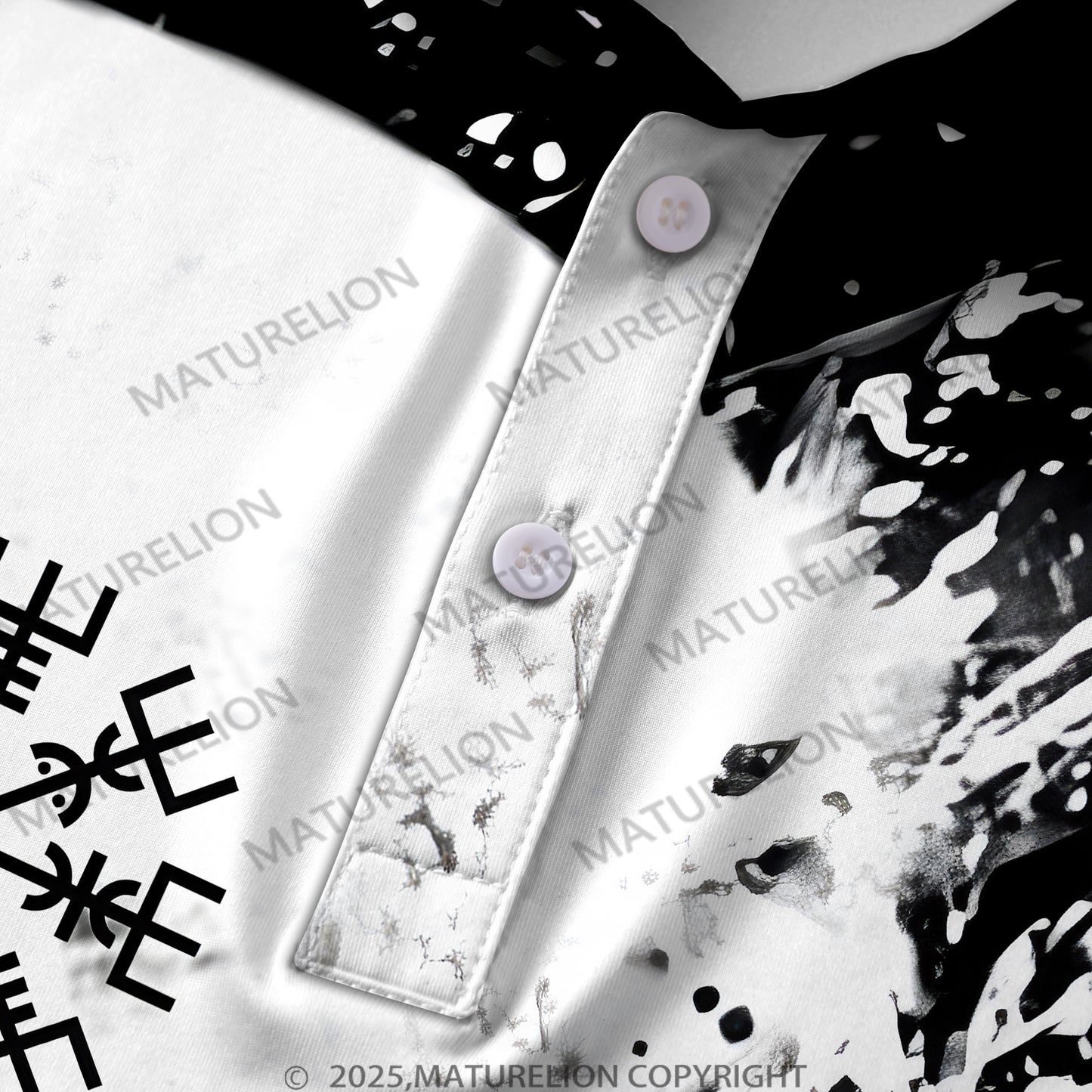 Maturelion Männer Voll-Print Polo Shirt