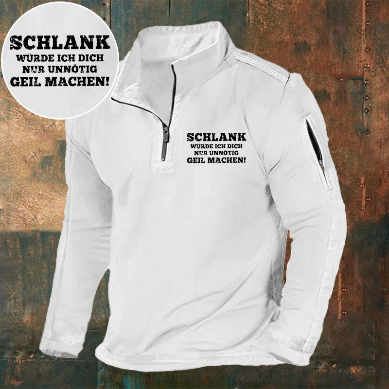 Schlank Würde Ich Dich Nur Unnötig Geil Machen Stehkragen Reißverschluss Polo Shirt