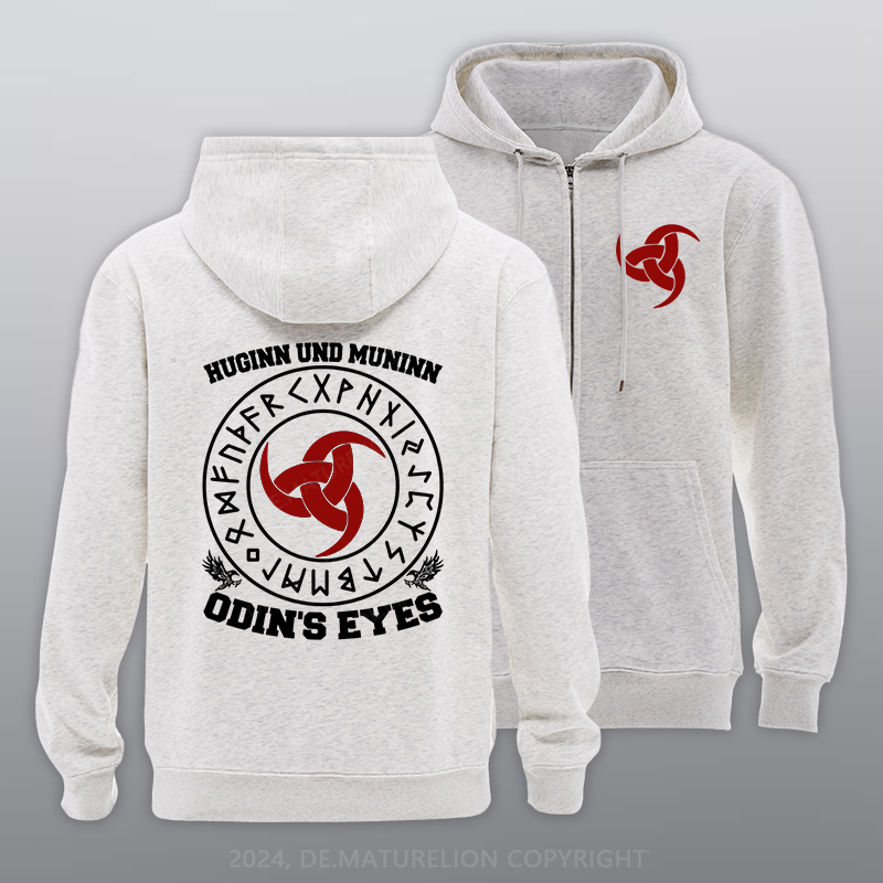 Maturelion Huginn und Muninn - Odins Augen Reißverschluss Hoodie