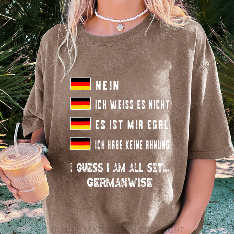 Maturelion Egal Und Keine Ahnung Damen Gewaschene Vintage T-Shirt
