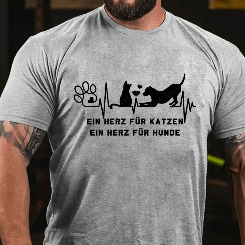 Ein Herz für Katzen Ein Herz für Hunde T-Shirt
