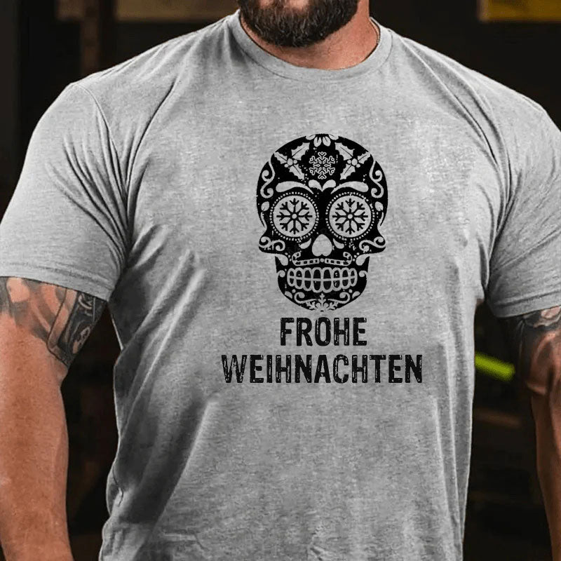 Frohe Weihnachten Schädel T-Shirt