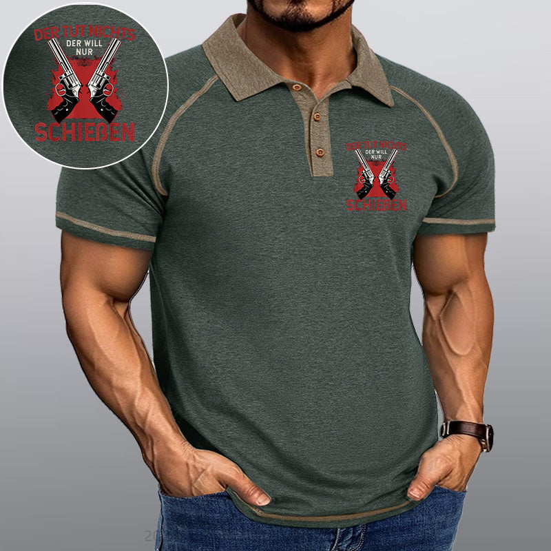 Maturelion Schießen Waffe Sport Kragen T-Shirt