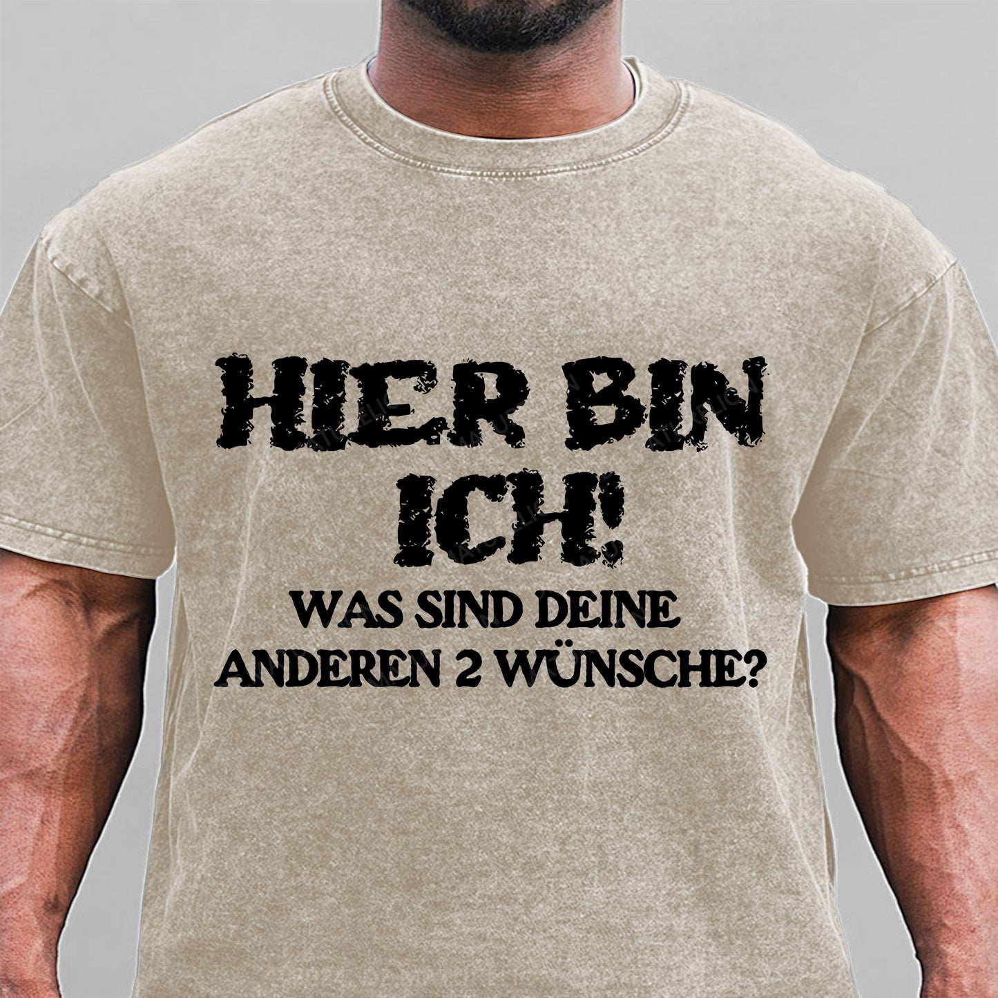 Hier bin ich! Was sind deine anderen 2 Wünsche Gewaschene Vintage T-Shirt