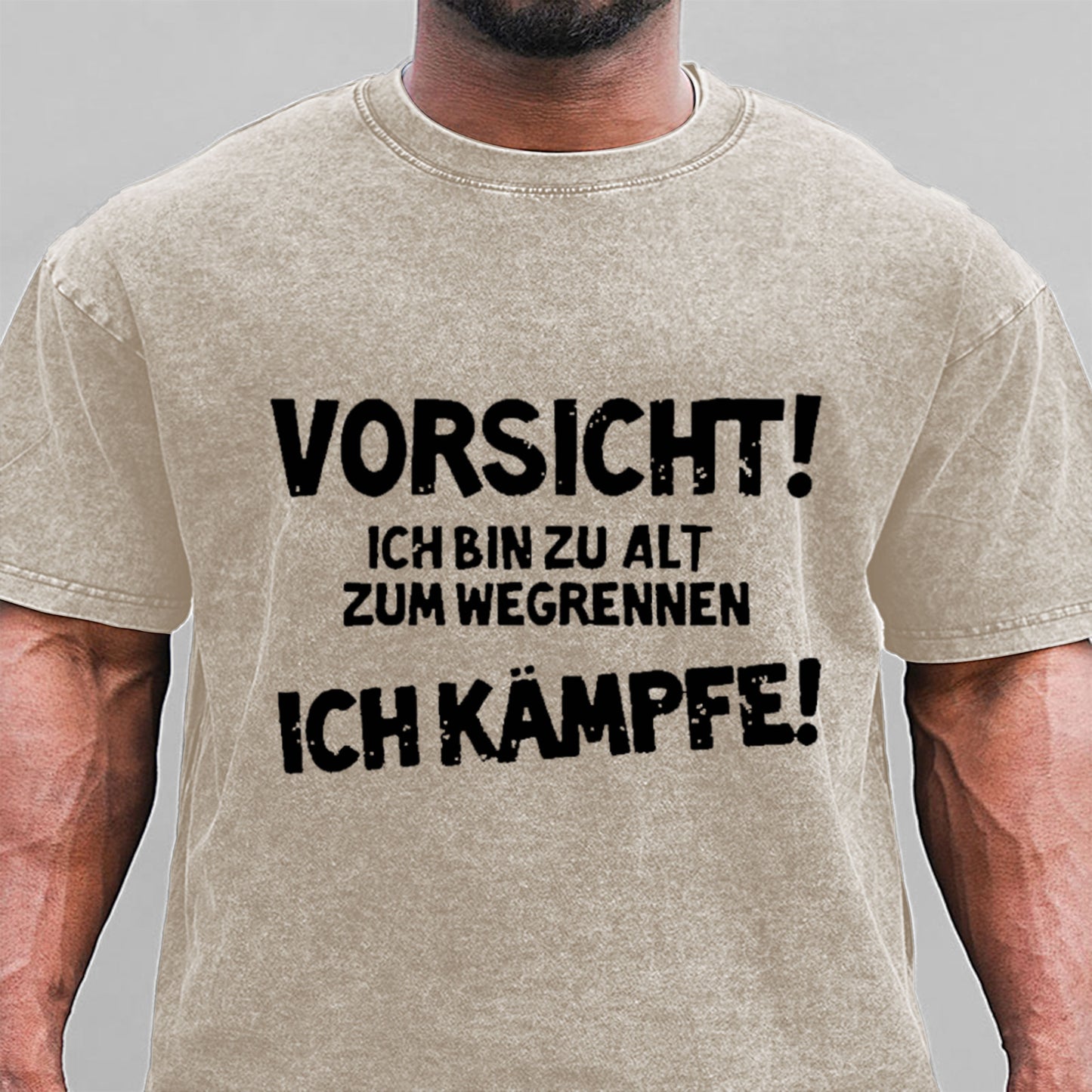 Vorsicht! Ich Bin Zu Alt Zum Wegrennen Ich Kämpfe Gewaschene Vintage T-Shirt