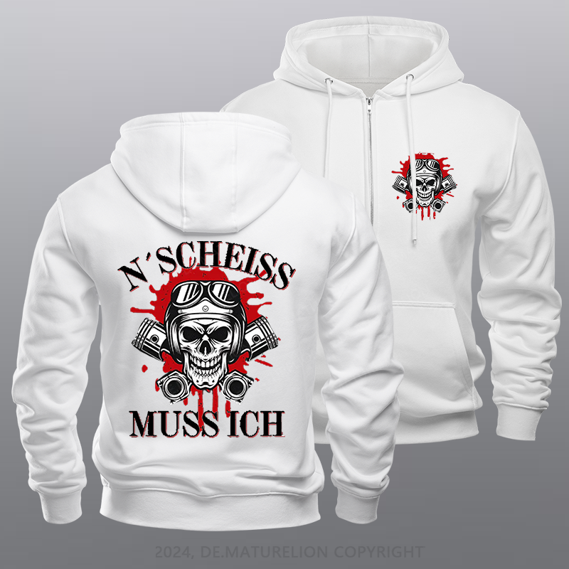 Maturelion N´Scheiß muss ich Reißverschluss Hoodie