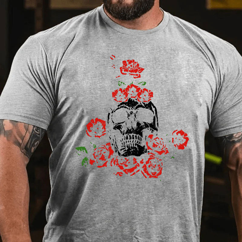 Skeleton Blumen Weihnachten T-Shirt