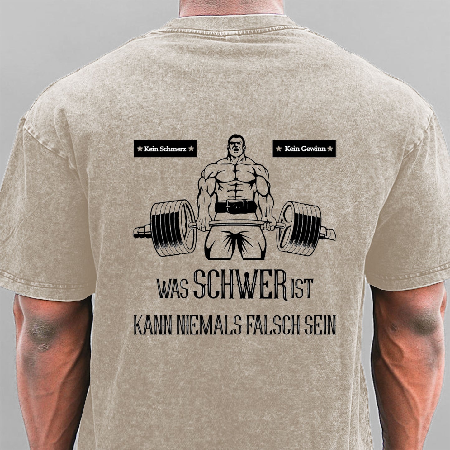 Gym Fitness Training Gewaschene Vintage T-Shirt