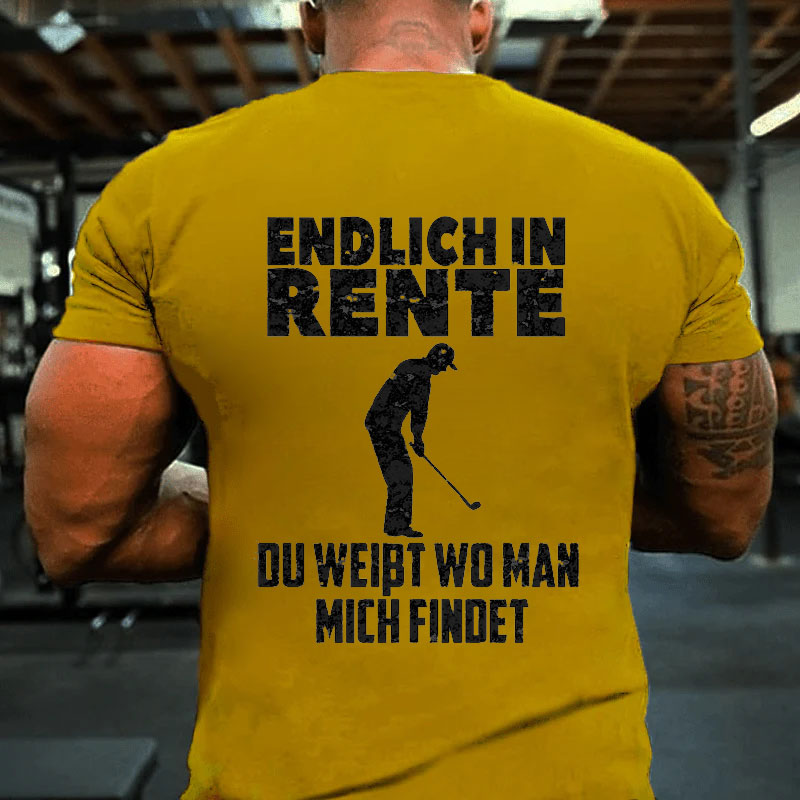 Endlich in Rente Golf Golfer lustige Sprüche alt Männer T-Shirt