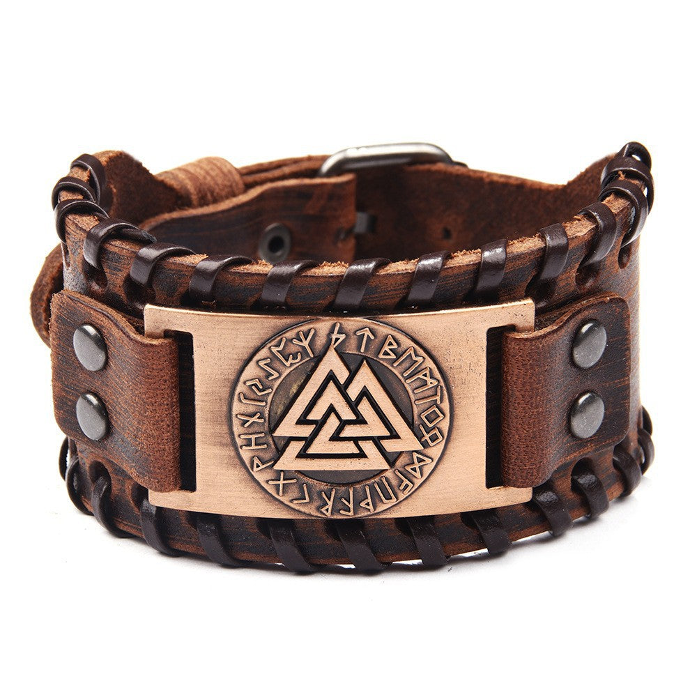 Breites Lederarmband Geflochtenes Armband aus Rindsleder beliebtes Armband