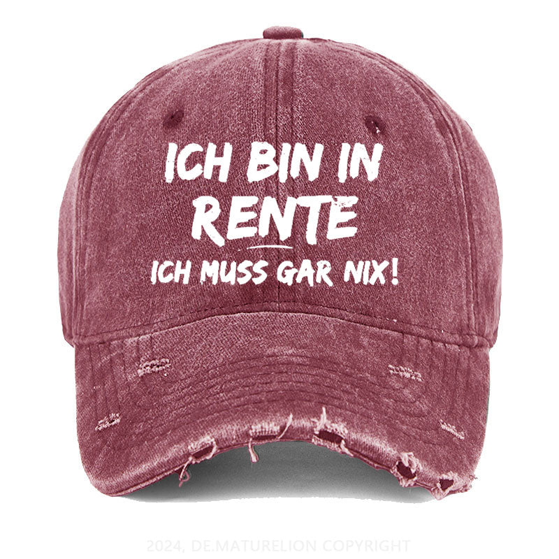 Ich Bin In Rente Ich Muss Gar Nix Gewaschene Vintage Cap