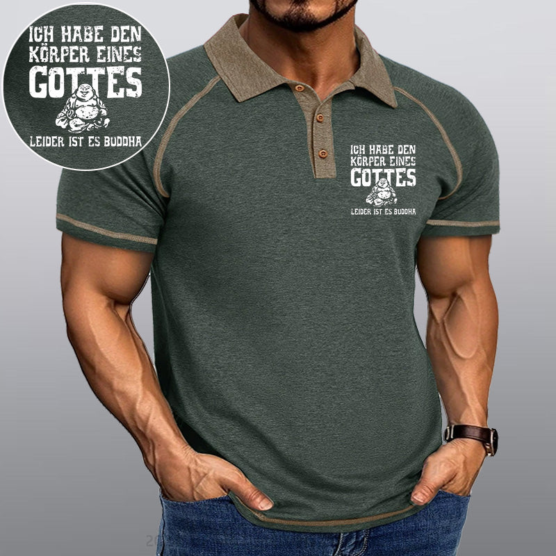 Maturelion Ich Habe Den Körper Eines Gottes Leider Ist Es Buddha Kragen T-Shirt