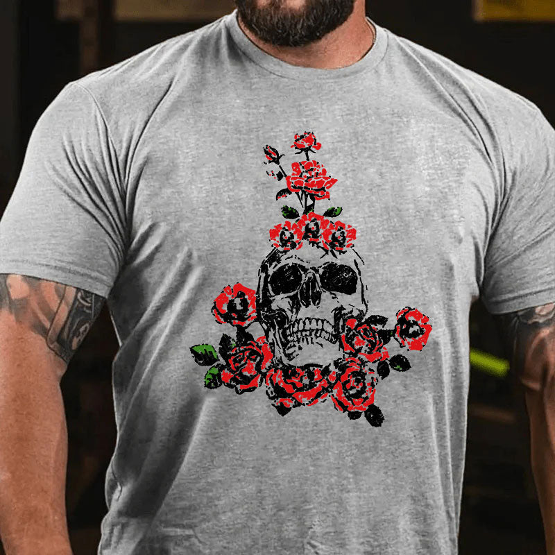 Skeleton Blumen Weihnachten T-Shirt