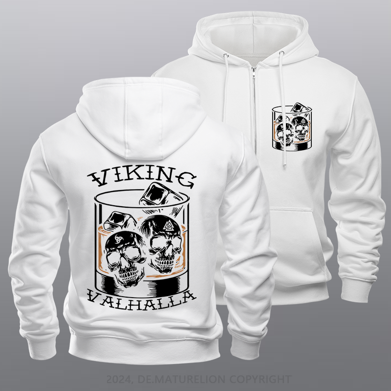 Maturelion Viking Valhalla Reißverschluss Hoodie