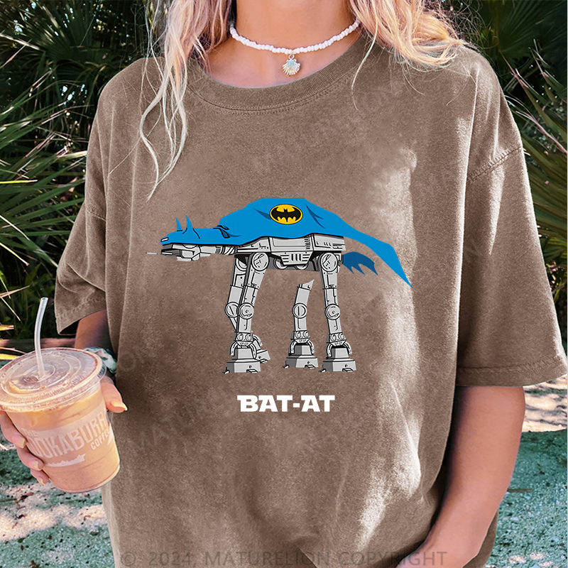 Maturelion BAT-AT Damen Gewaschene Vintage T-Shirt