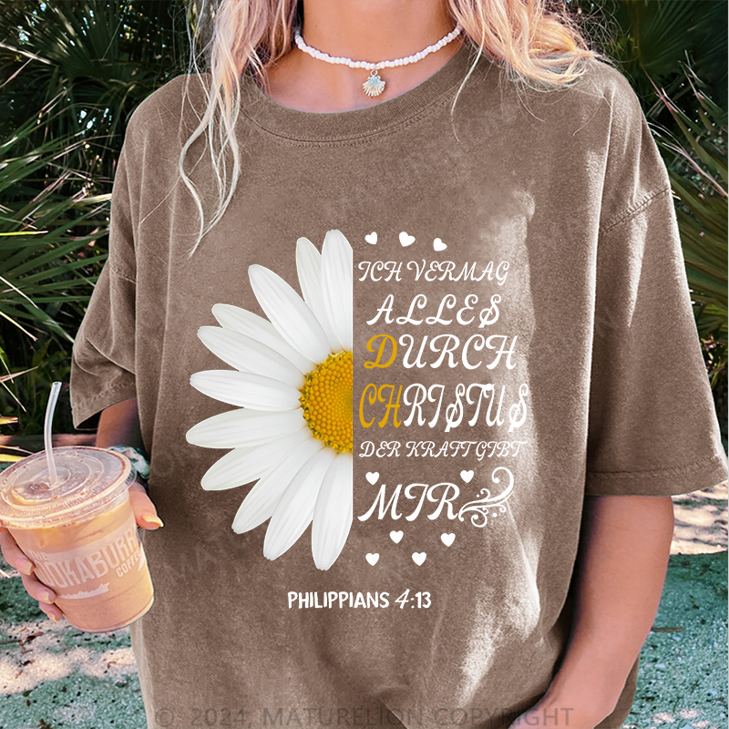 Maturelion Alles Durch Christus Damen Gewaschene Vintage T-Shirt