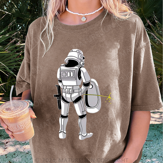 Maturelion Lustig Damen Gewaschene Vintage T-Shirt