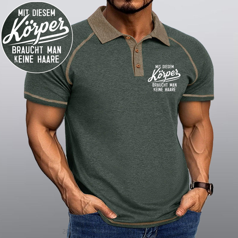 Maturelion Mit diesem Körper braucht man keine Haare Kragen T-Shirt