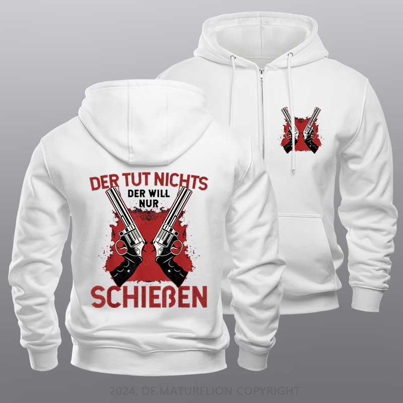 Maturelion Schützenfest Schießen Schießsport Waffe Sportschütze Reißverschluss Hoodie