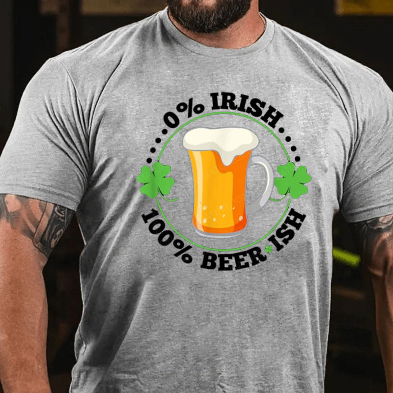 0% Irisch 100% Bier St. Patricks Tag T-Shirt